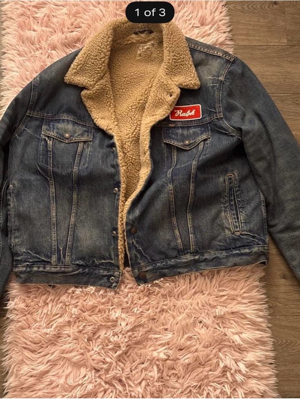 Ralph Lauren Blue Denim Jacket with Cream Sherpa Lining